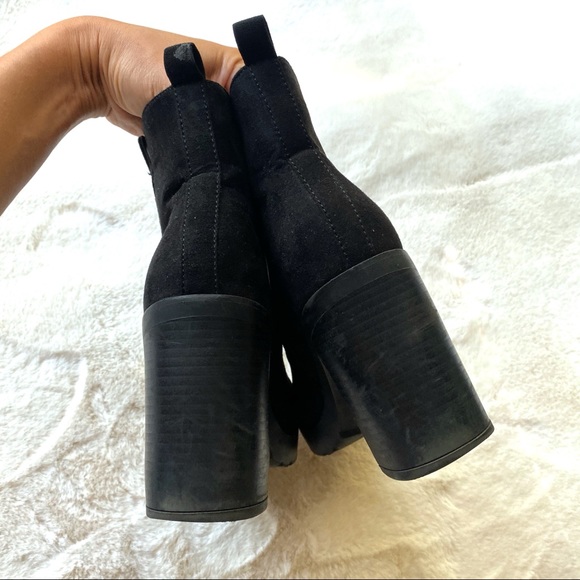 🖤 PRIMARK FAUX SUADE CHUNKY HEEL BOOTIES! - Picture 3 of 12